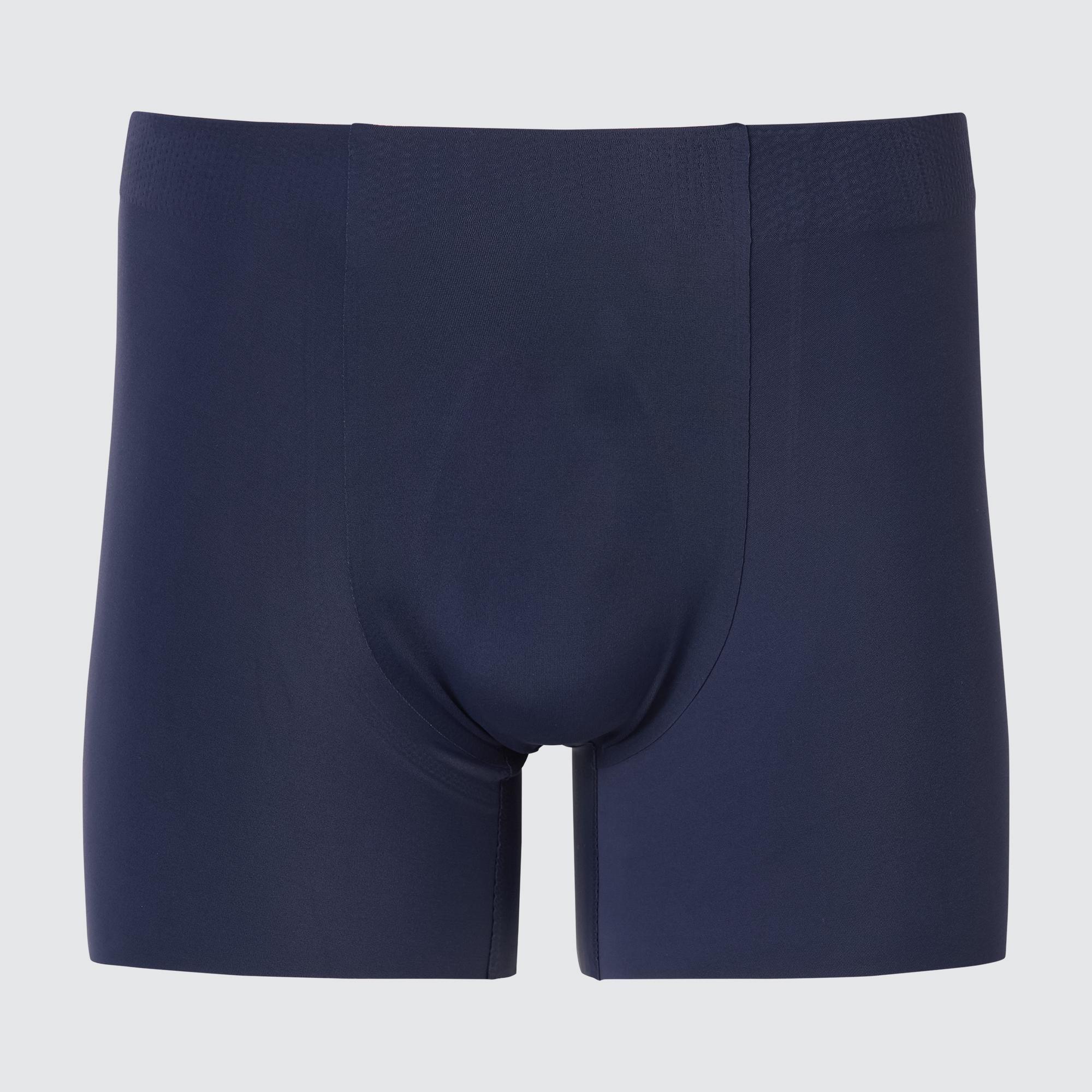 Mens AIRism Ultra Seamless Boxer Briefs Navy Large UNIQLO US Product Image