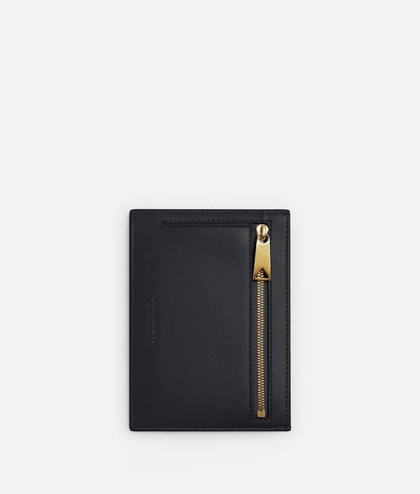 Women's Intrecciato Passport Case With Card Slots in Black Product Image
