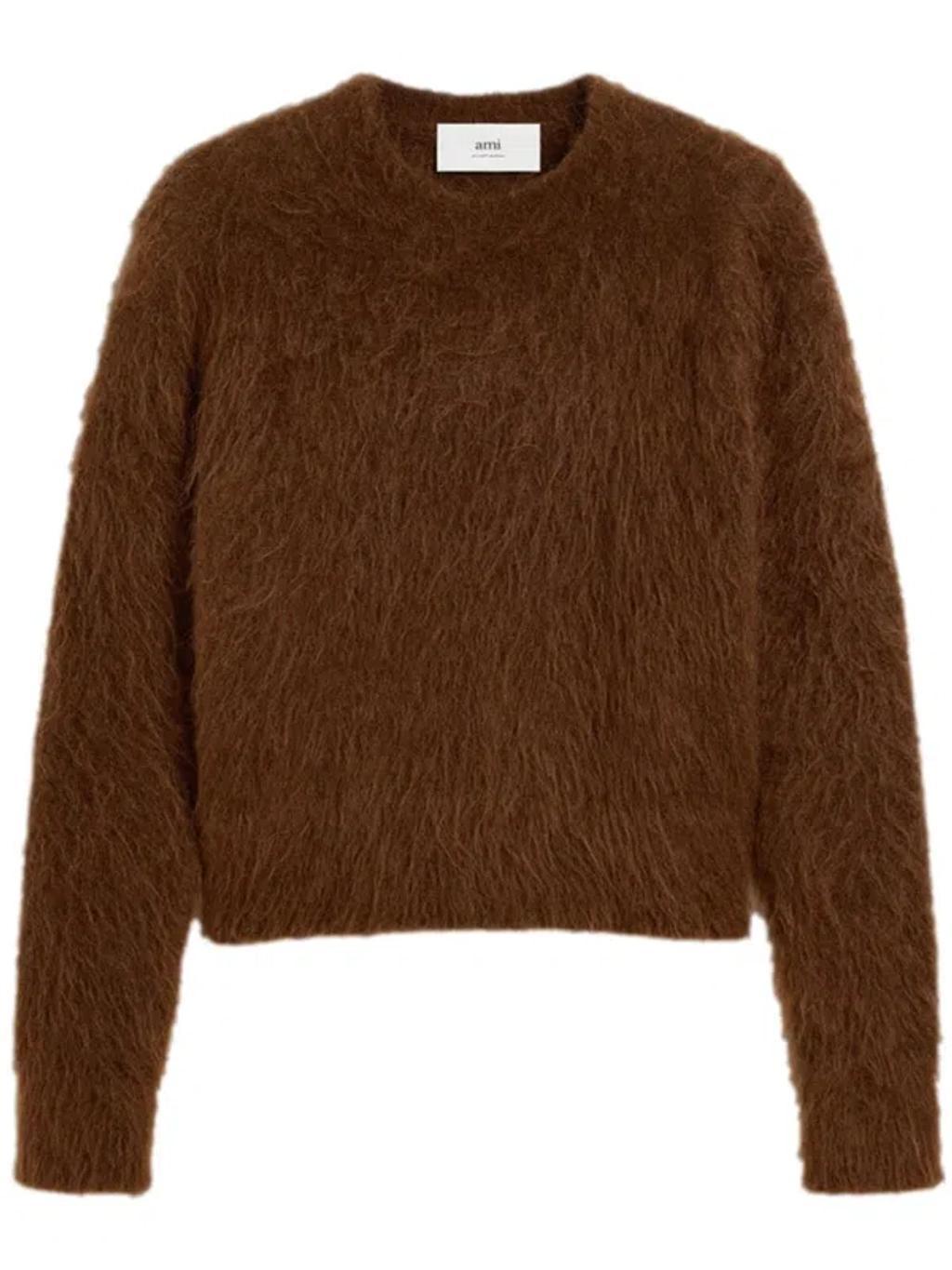 alpaca-mohair blend brushed sweater Product Image