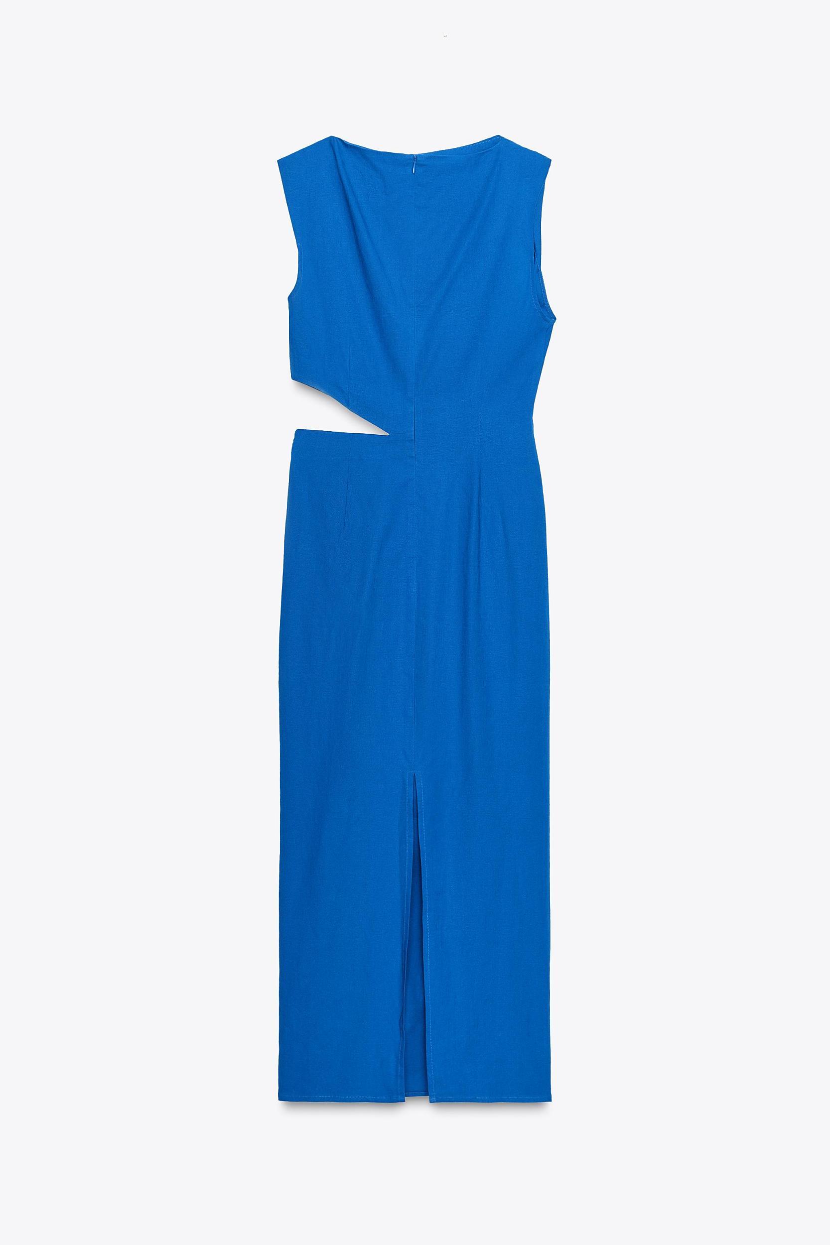 LINEN CUT OUT MIDI DRESS Product Image