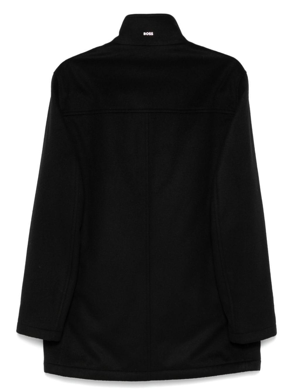 Boss Relaxed-Fit Short Coat in Virgin Wool and Cashmere Product Image