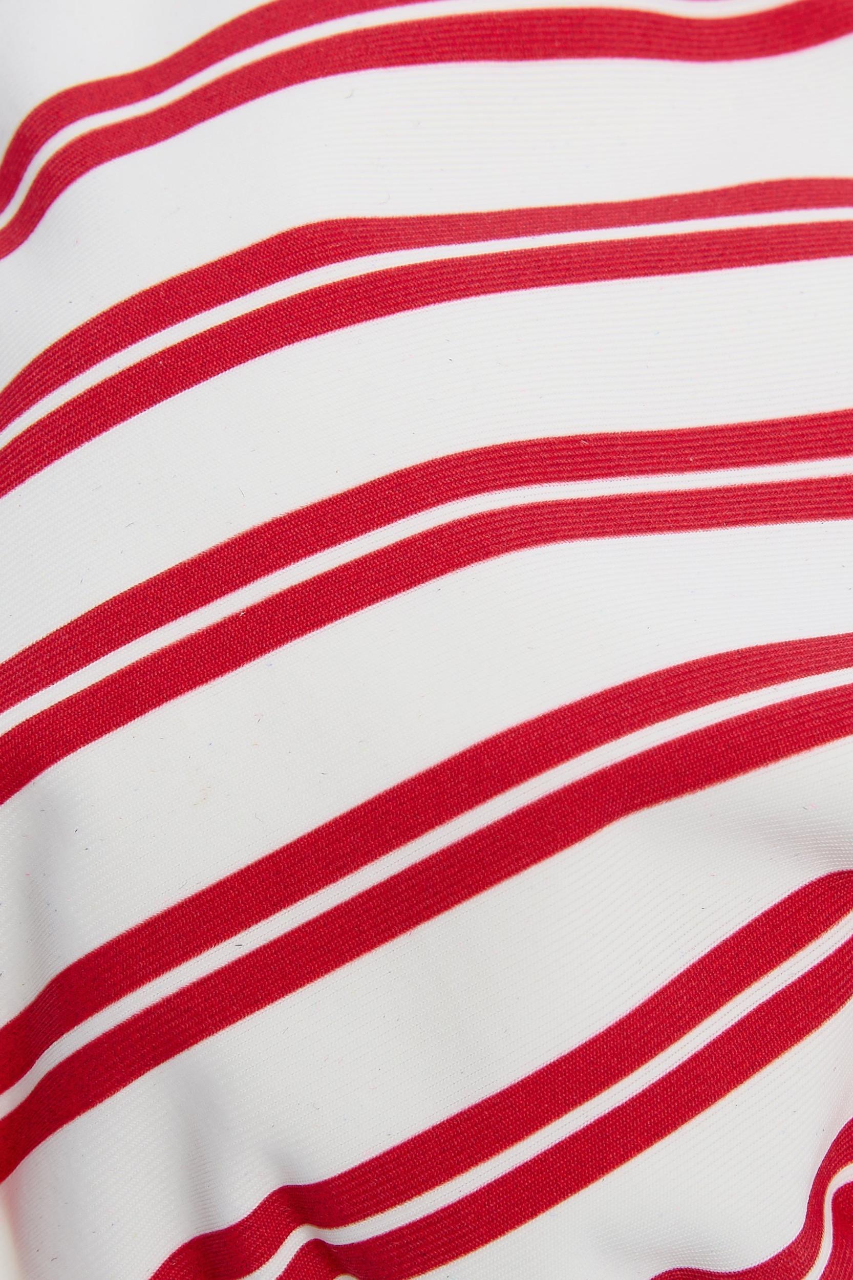 Triangle Bikini Top in Cherry Red Double Stripe Product Image