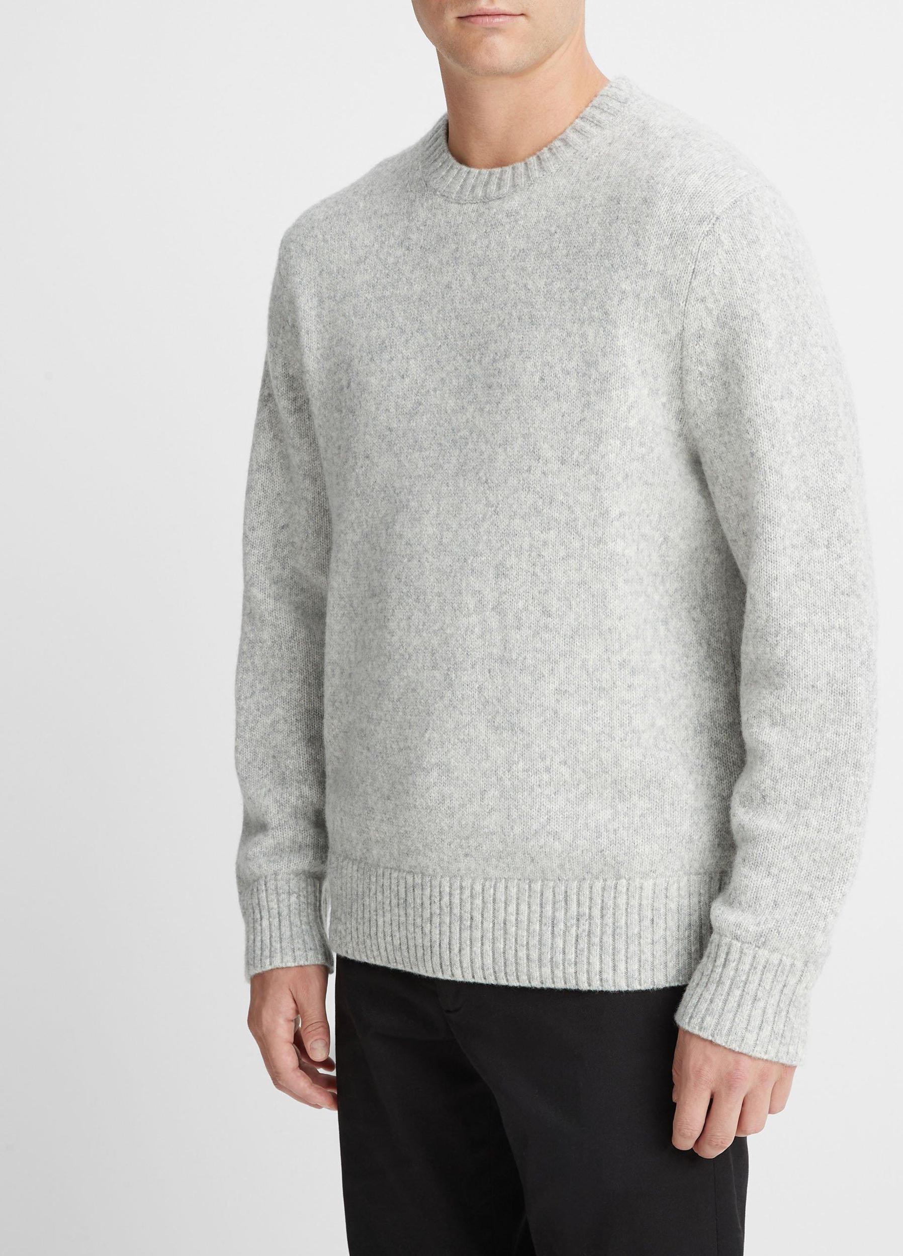 Mens Mlange Long-Sleeve Crew Neck Sweater, Light Heather Grey, Size L Vince Product Image
