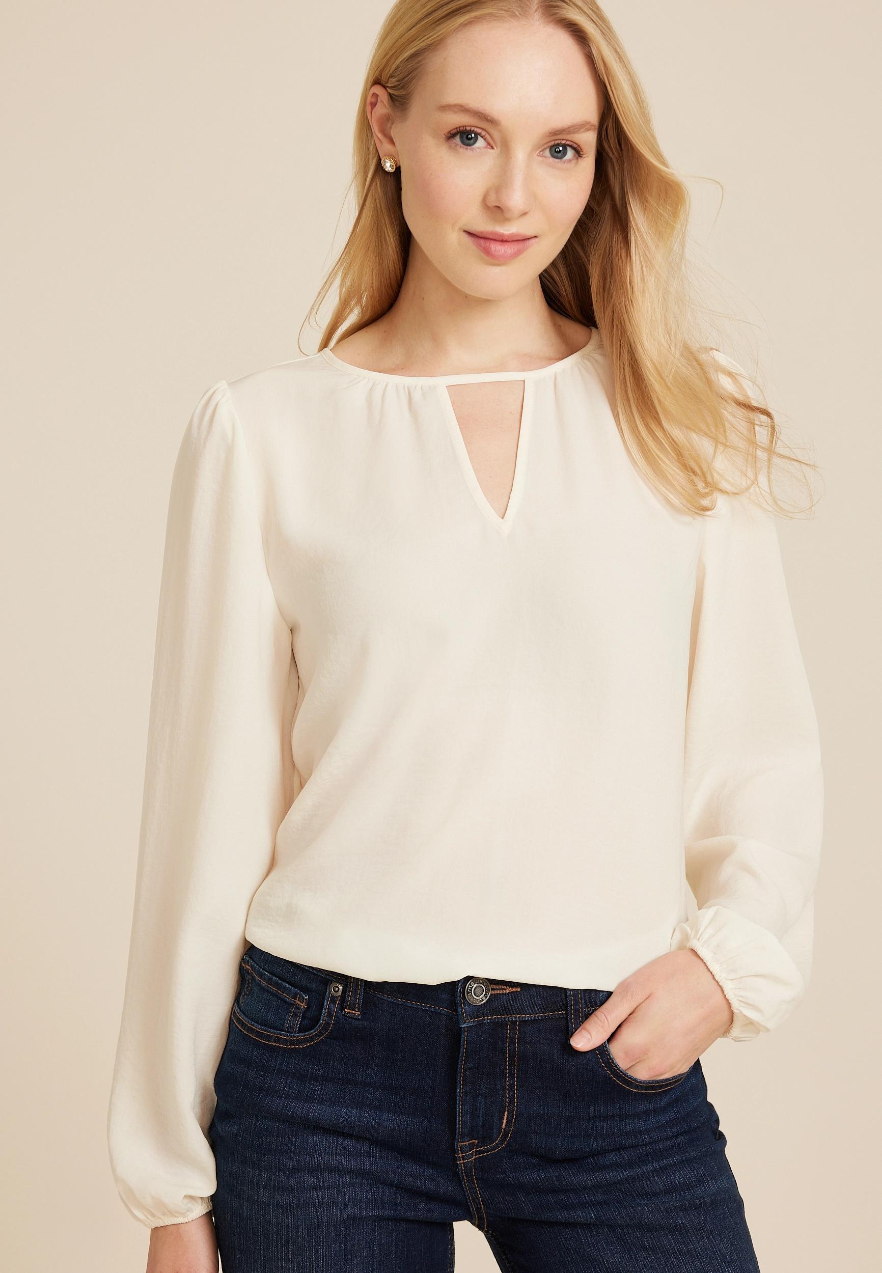 Maurices Womens Large Size Leighton Long Sleeve Blouse Product Image
