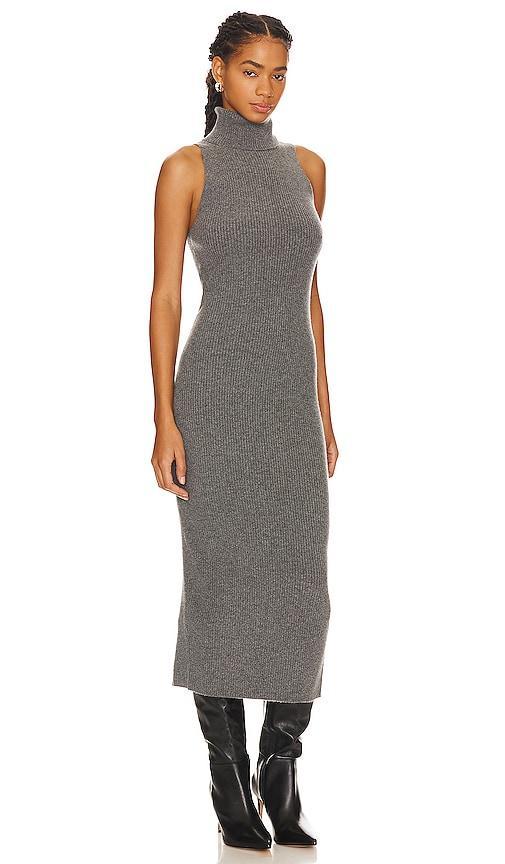 Rib Sleeveless Turtleneck Sweater Dress Enza Costa Product Image