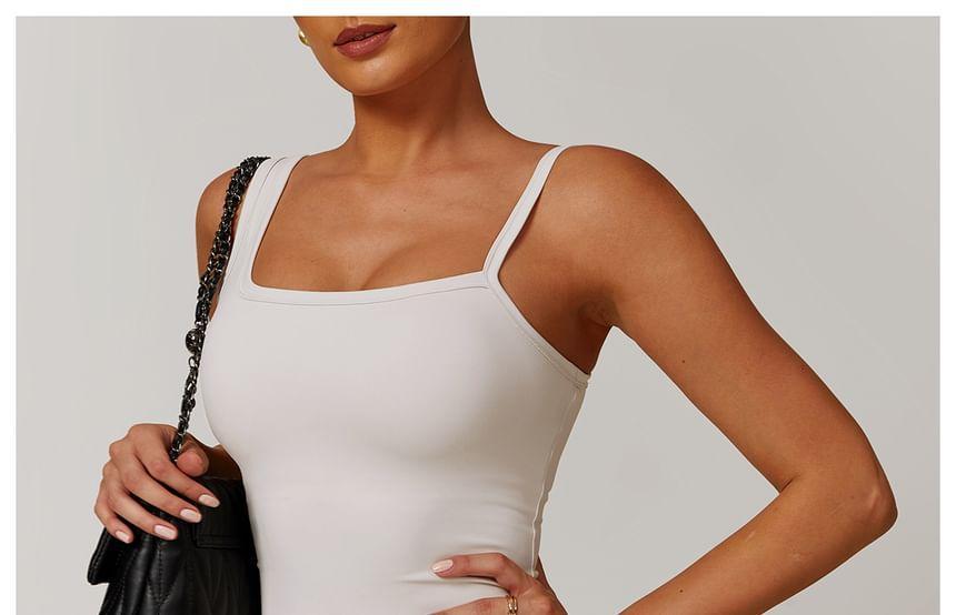 Plain Asymmetrical Padded Yoga Tank Top Product Image