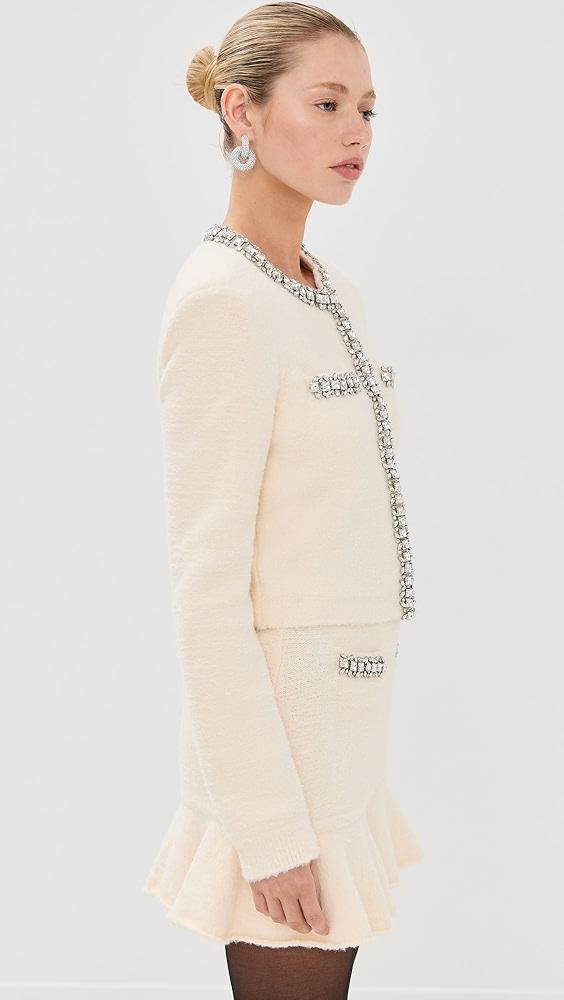 Self Portrait Cream Soft Knit Cardigan | Shopbop Product Image