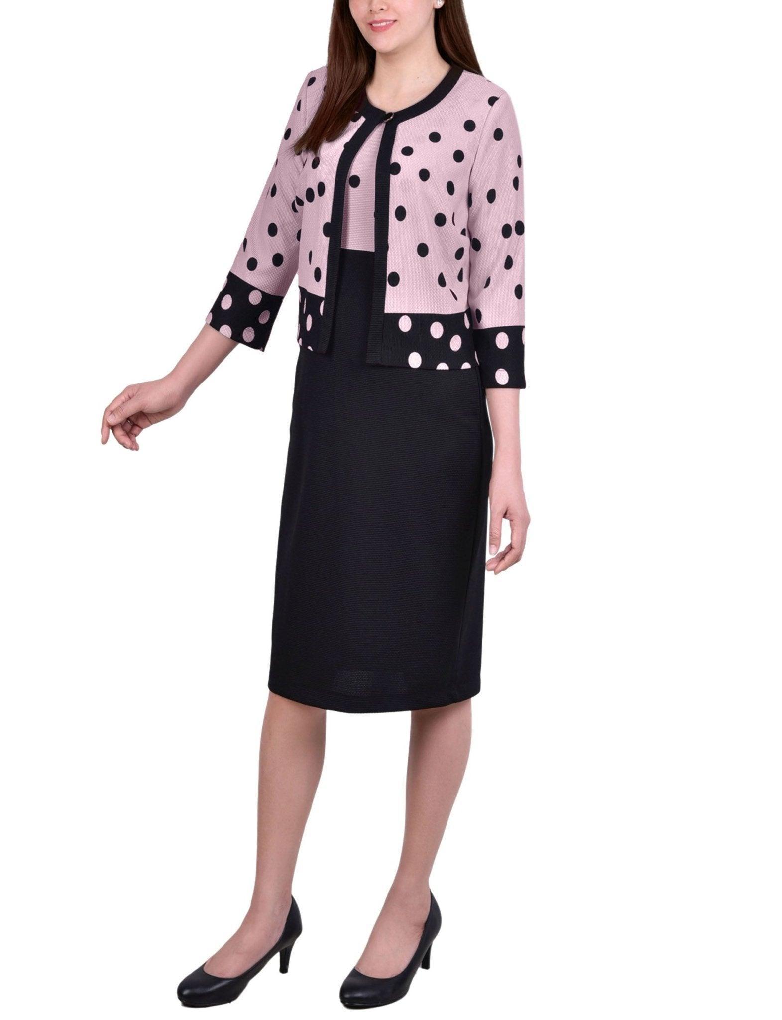 Katiya Dotted Colorblocked Dress Set Product Image