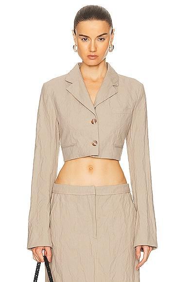 Acne Studios Cropped Blazer in Beige Product Image