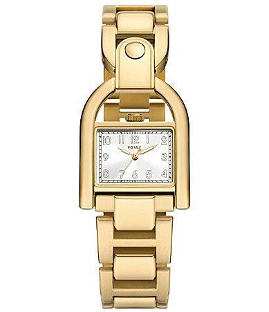 Fossil Womens Harwell Three-Hand Date Gold Tone Stainless Steel Bracelet Watch Product Image