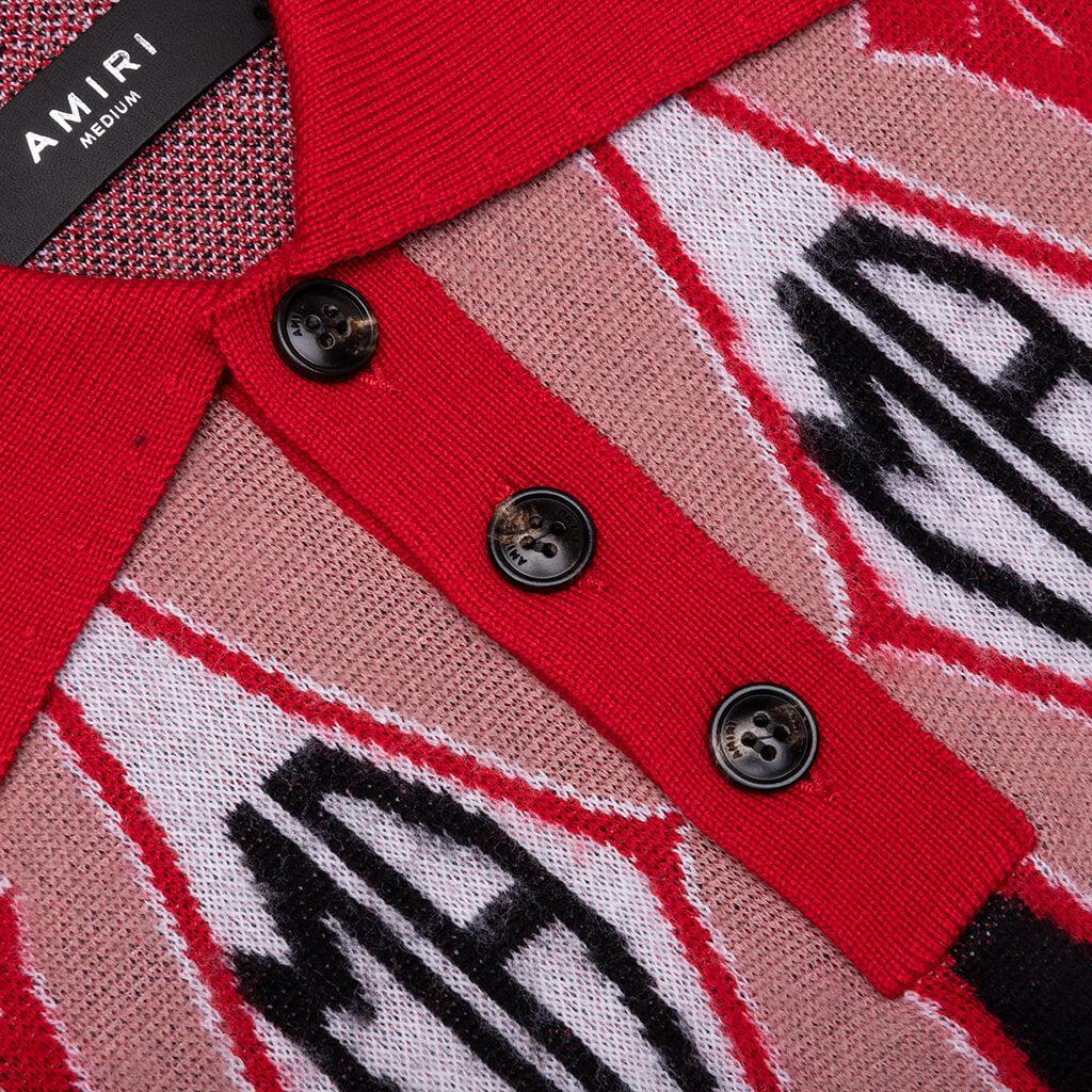 Argyle Jacquard S/S Polo - Red Male Product Image