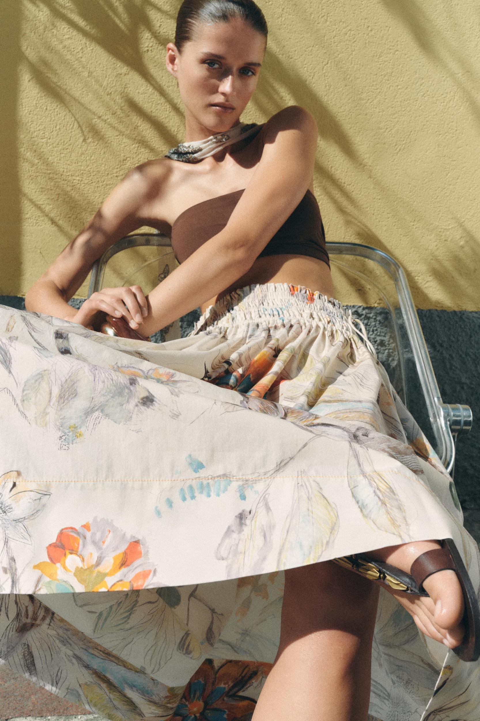 ZW COLLECTION FLORAL PRINT MIDI SKIRT Product Image