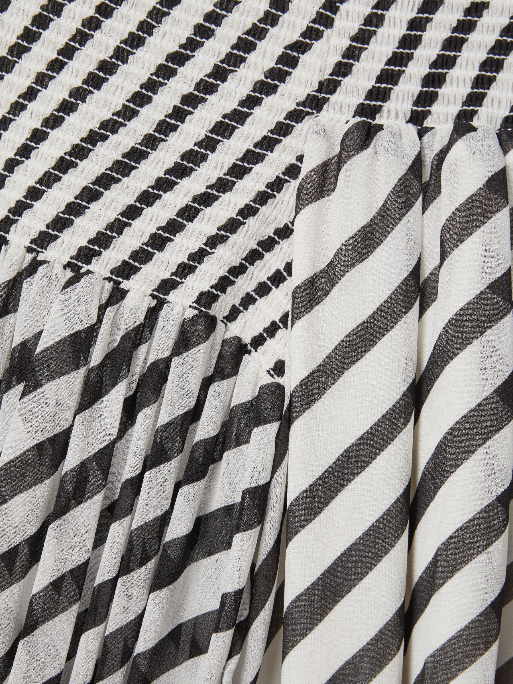 Striped Bardot Maxi Dress in Black/Cream Product Image