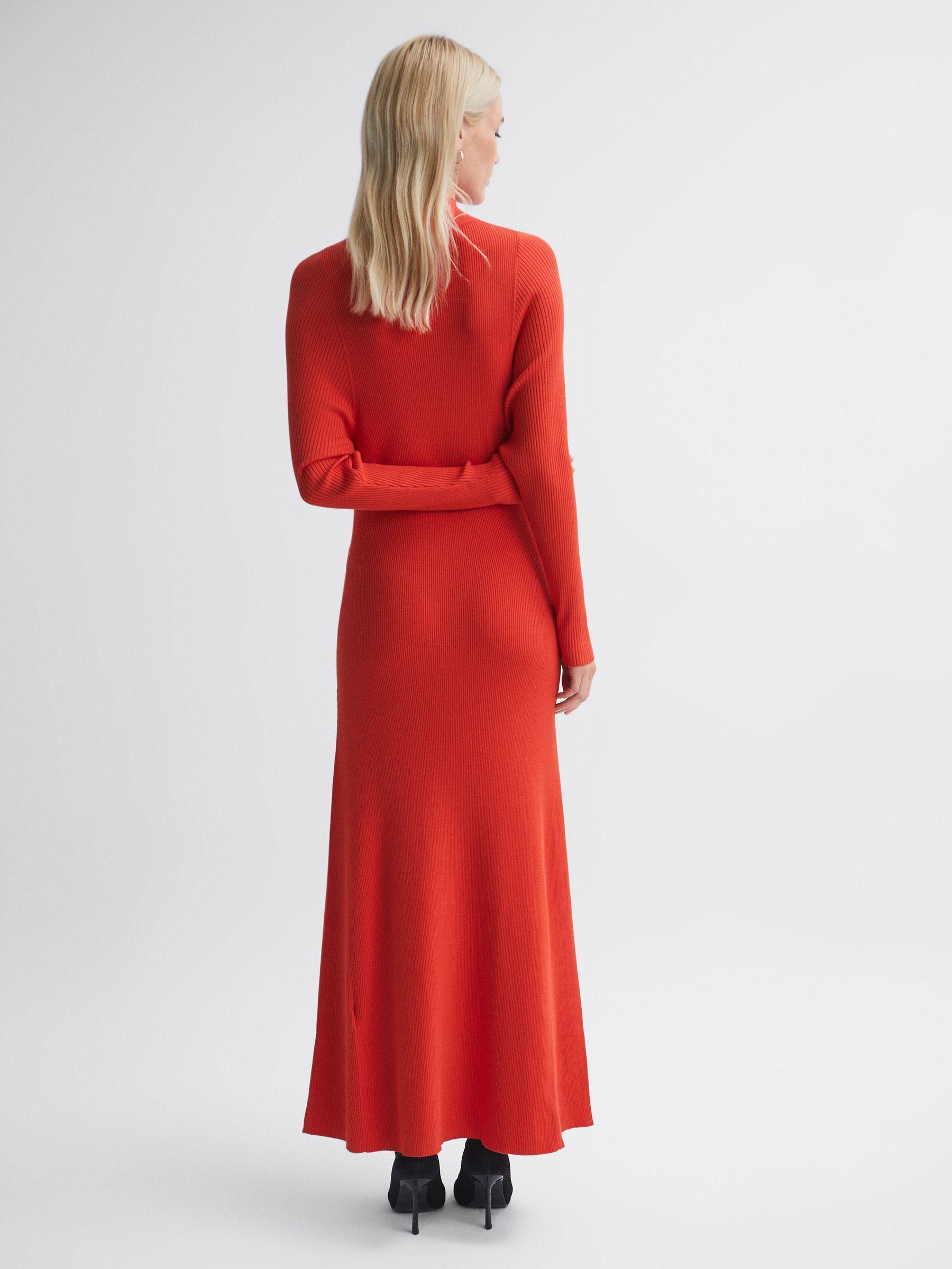 Florere Knitted Maxi Dress in Bright Orange Product Image