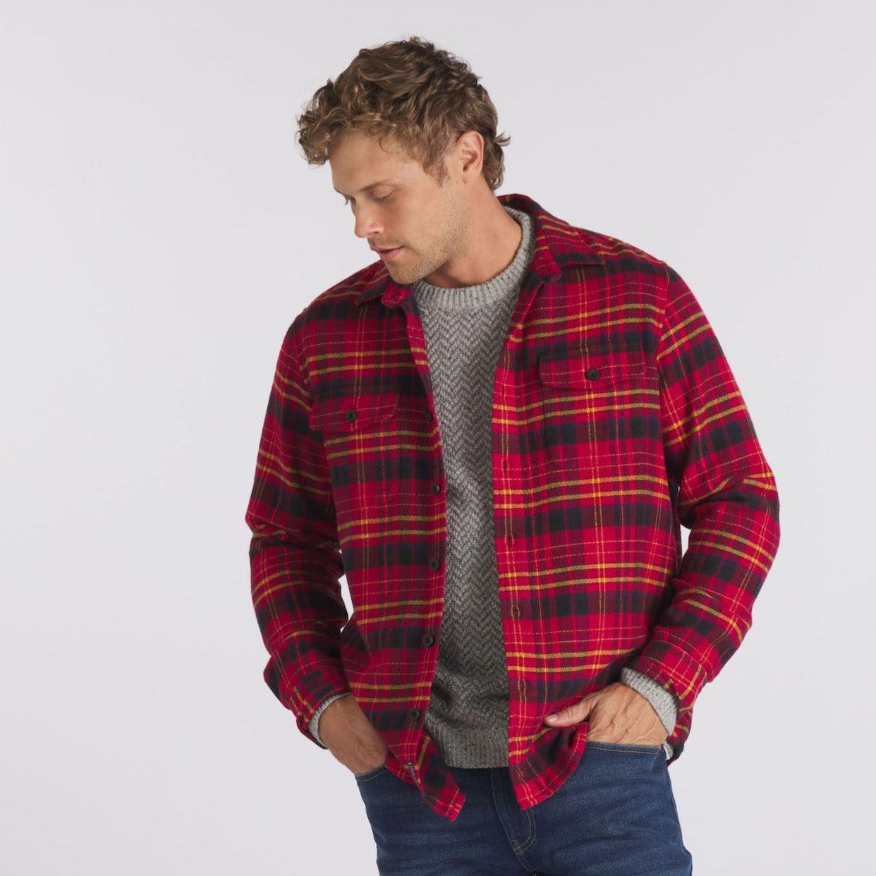 Herringbone Heritage Flannel - Red Navy Gold Product Image