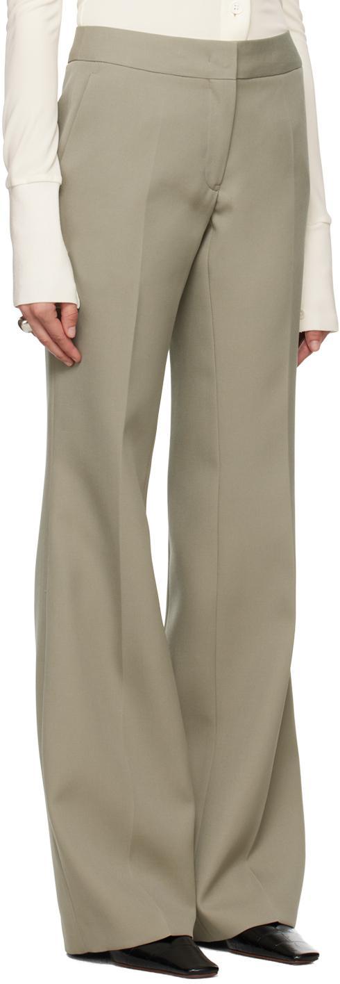 JIL SANDER Khaki Flared Trousers In Green Product Image