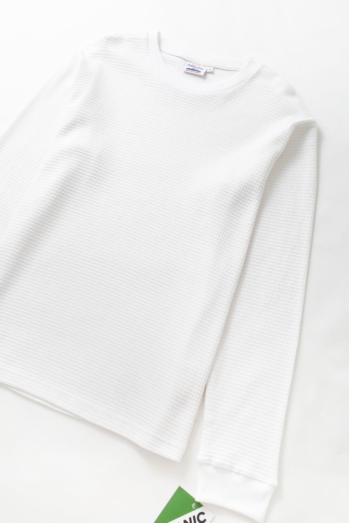 Power Goods - Thermal Waffle Long Sleeve Tee - White Product Image