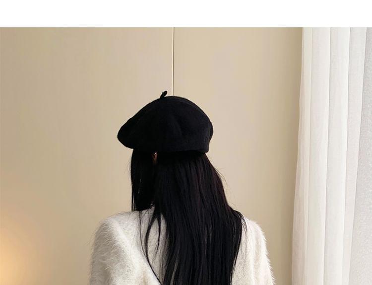 Round Neck Plain Beaded Faux Pearl Button Jacket Product Image