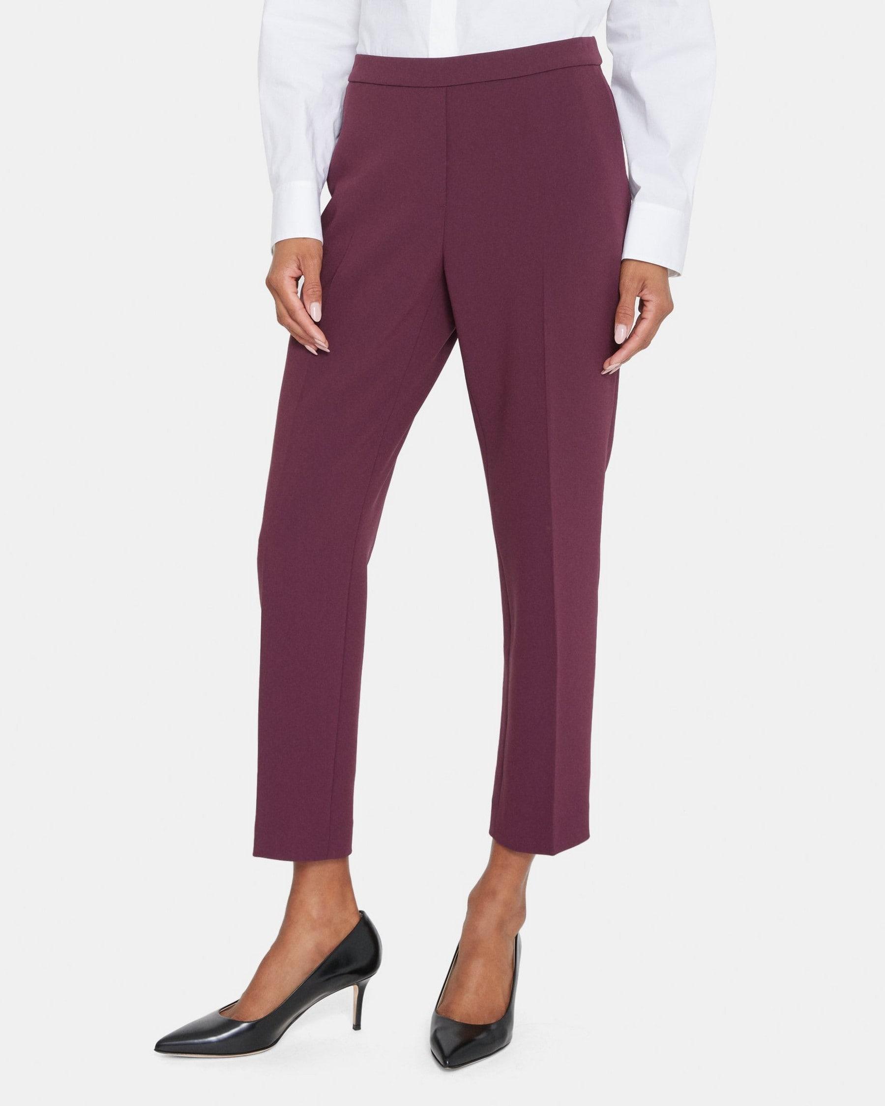 Slim Cropped Pull-On Pant in Crepe Product Image