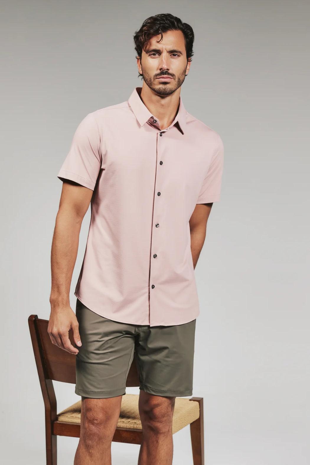 Azores Short Sleeve Shirt- Dusty Rose Product Image