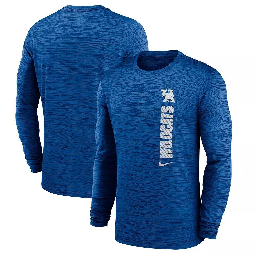 Men's Nike Royal Kentucky Wildcats 2024 Sideline Velocity Performance Long Sleeve T-Shirt, Size: 2XL, Blue Product Image