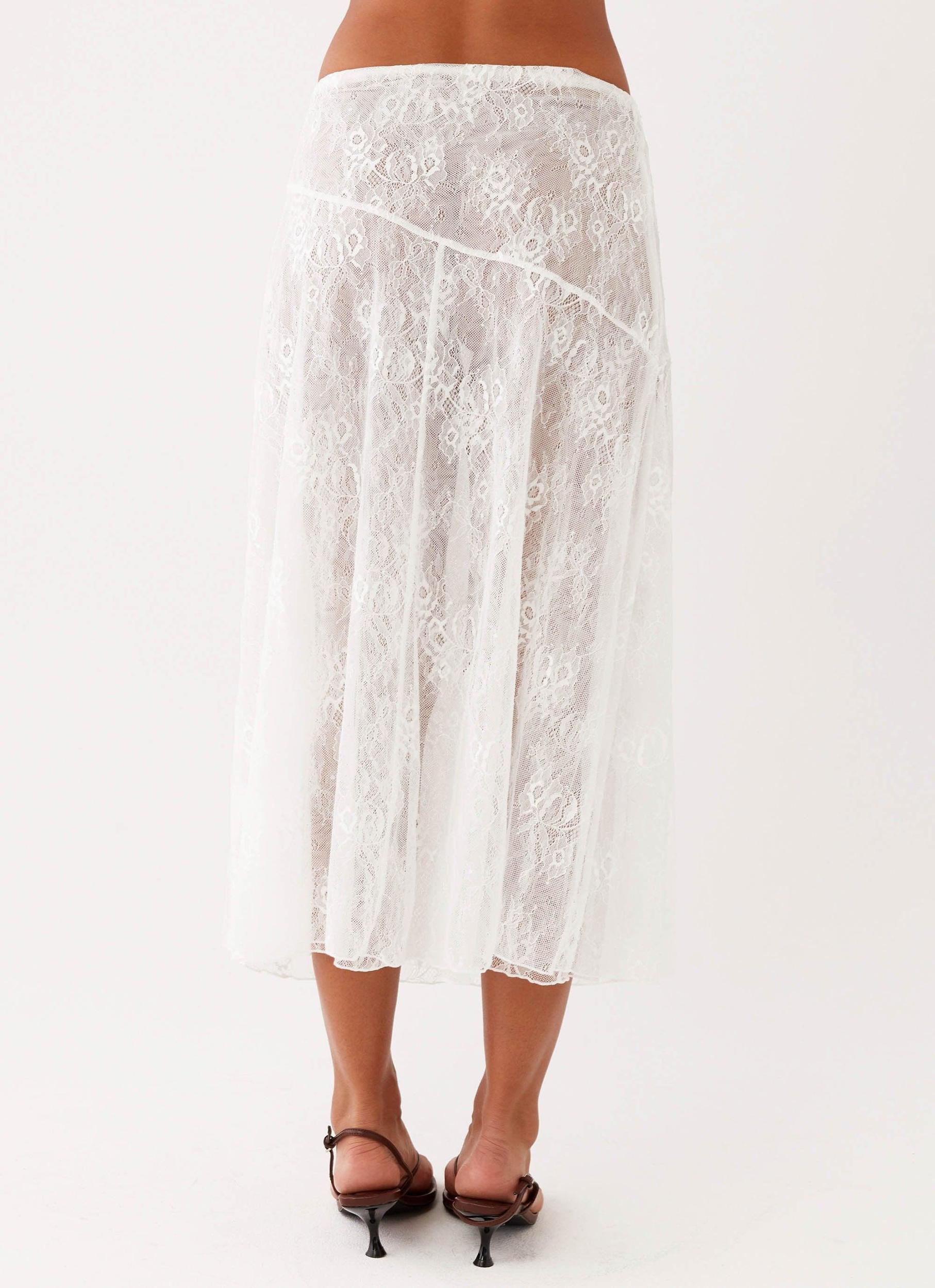 Alara Midi Skirt - White Girls Product Image