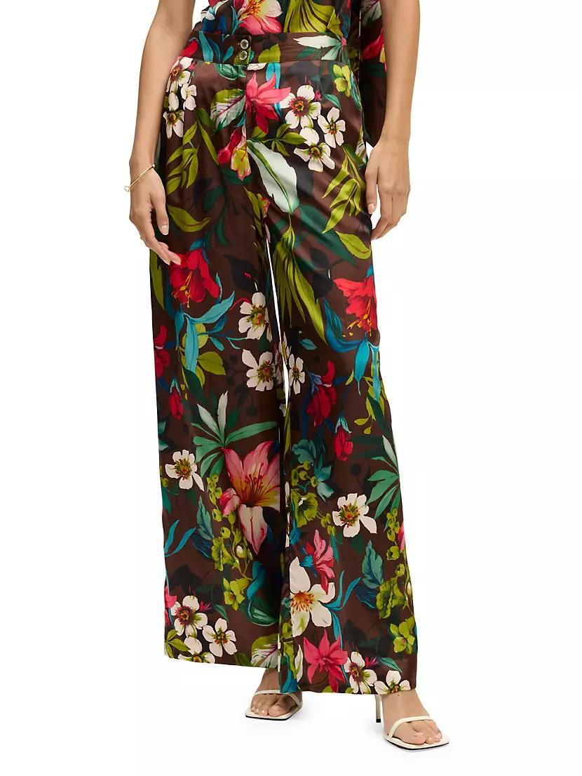Minna Floral Cotton Wide-Leg Pants Product Image