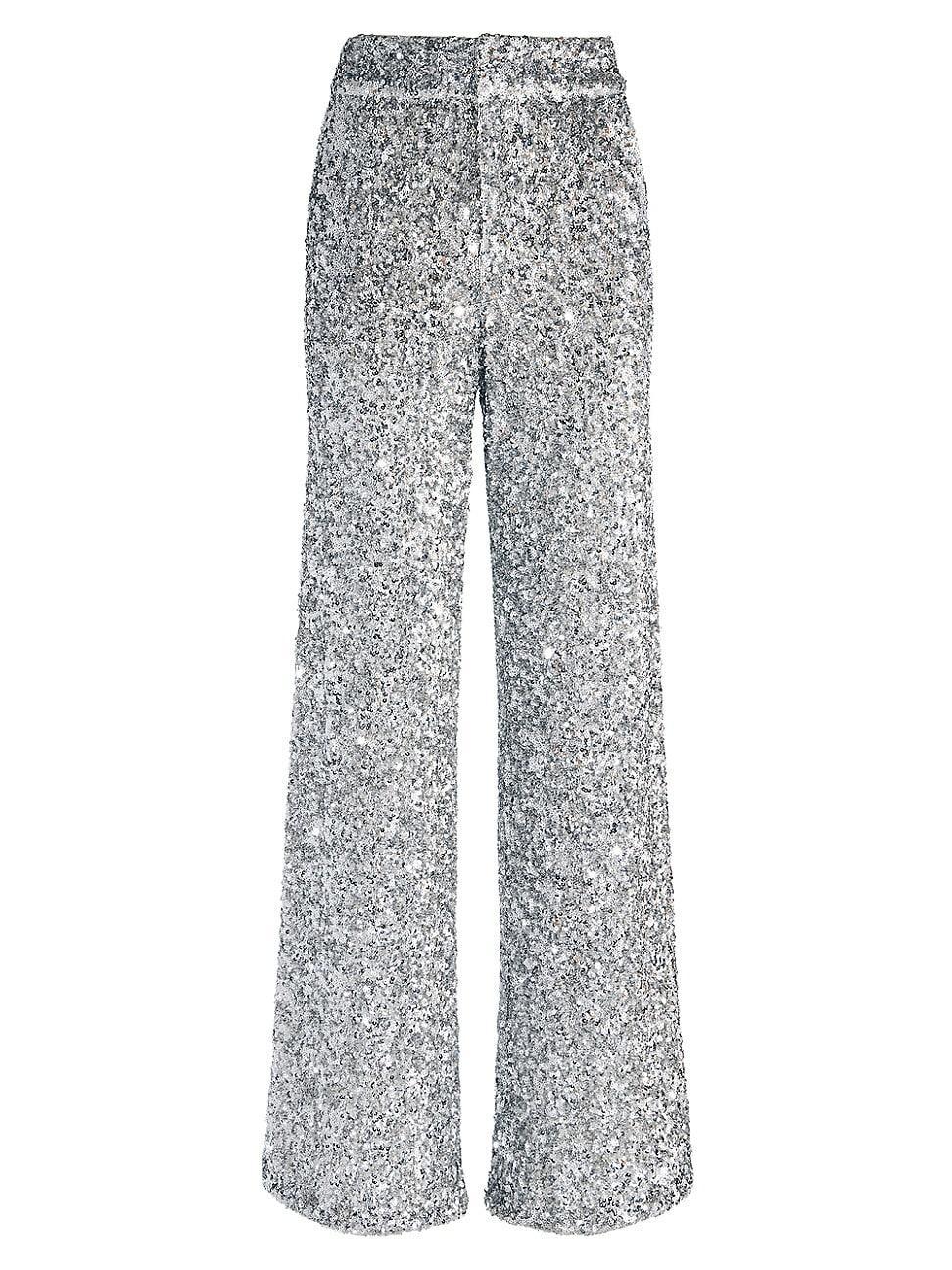 Womens Mame Sequin Wide-Leg Pants Product Image