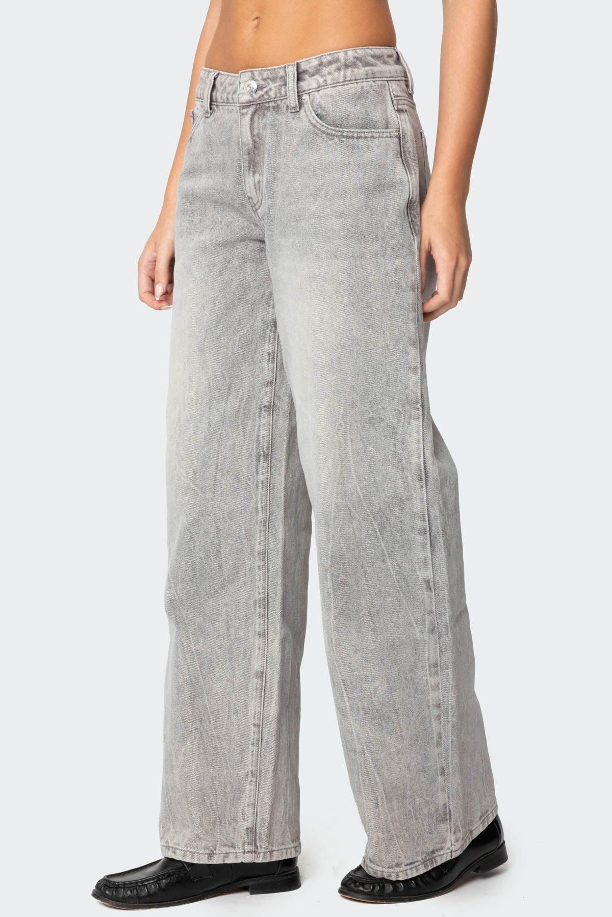 Magda Low Rise Acid Wash Jeans Product Image