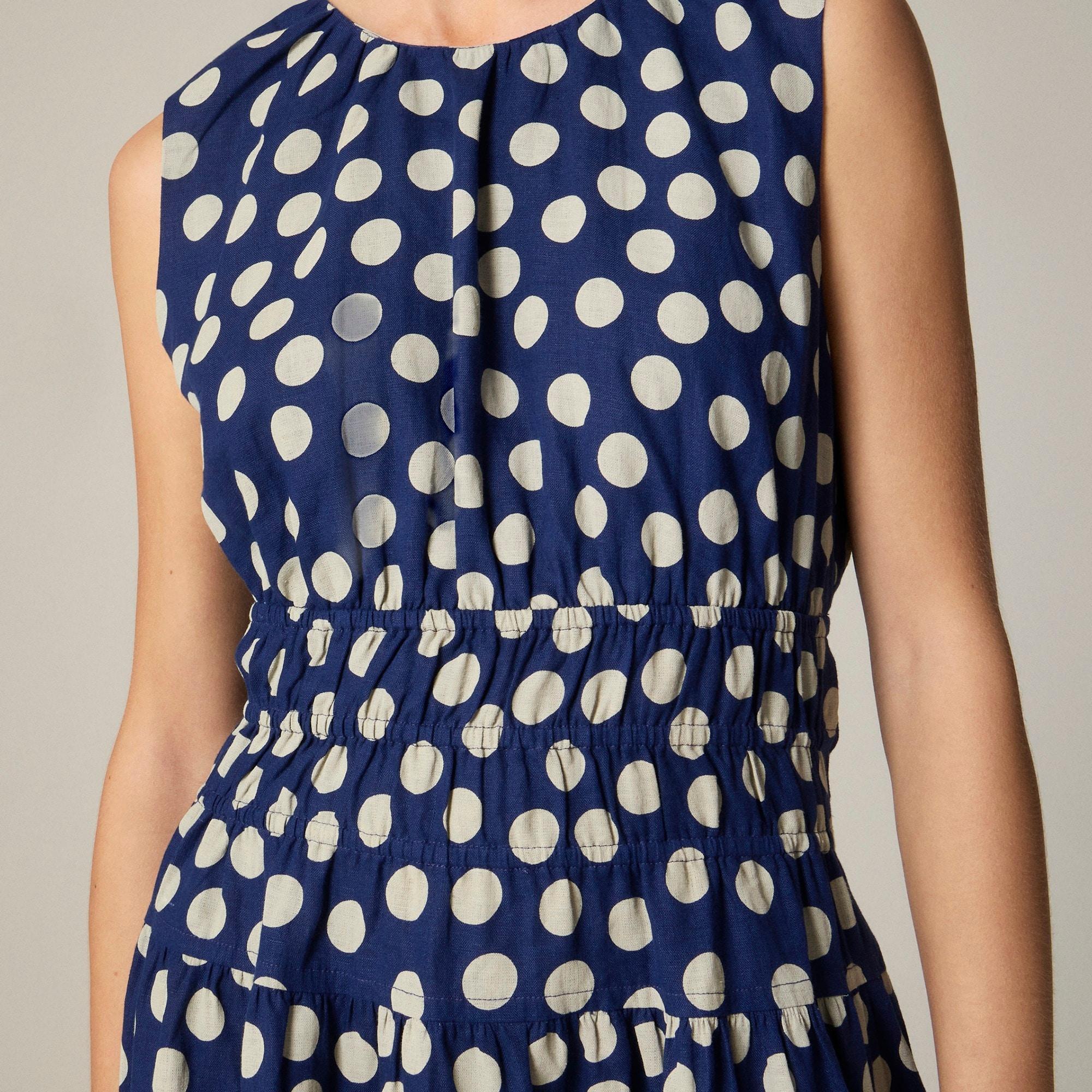 Hyacinth dress in polka-dot linen Product Image