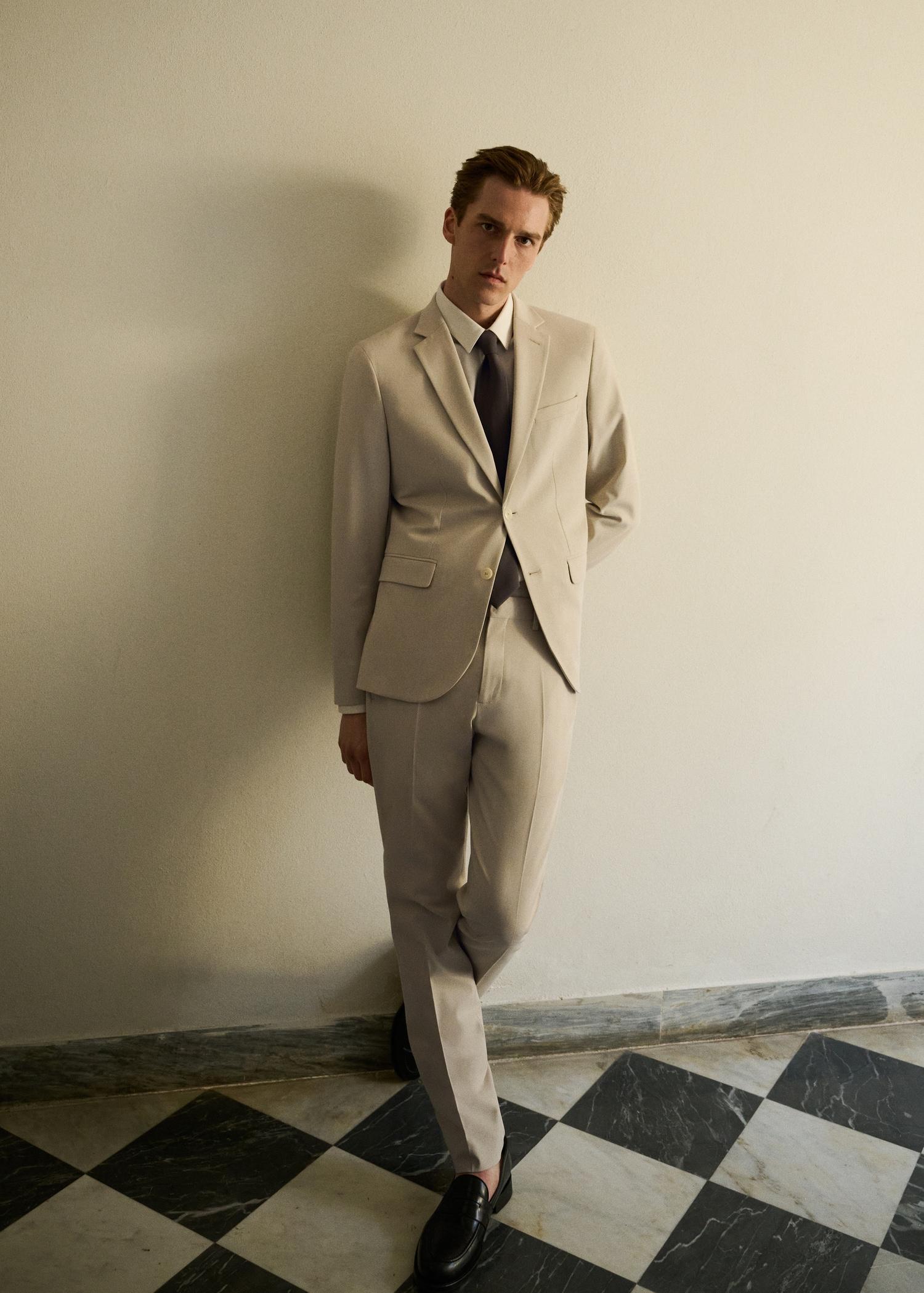 Stretch fabric super slim-fit suit trousers - Men | MANGO USA Product Image