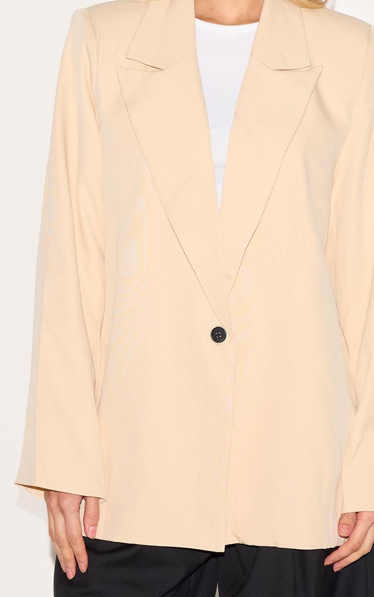 Stone Oversized Drapey Button Detail Blazer Product Image