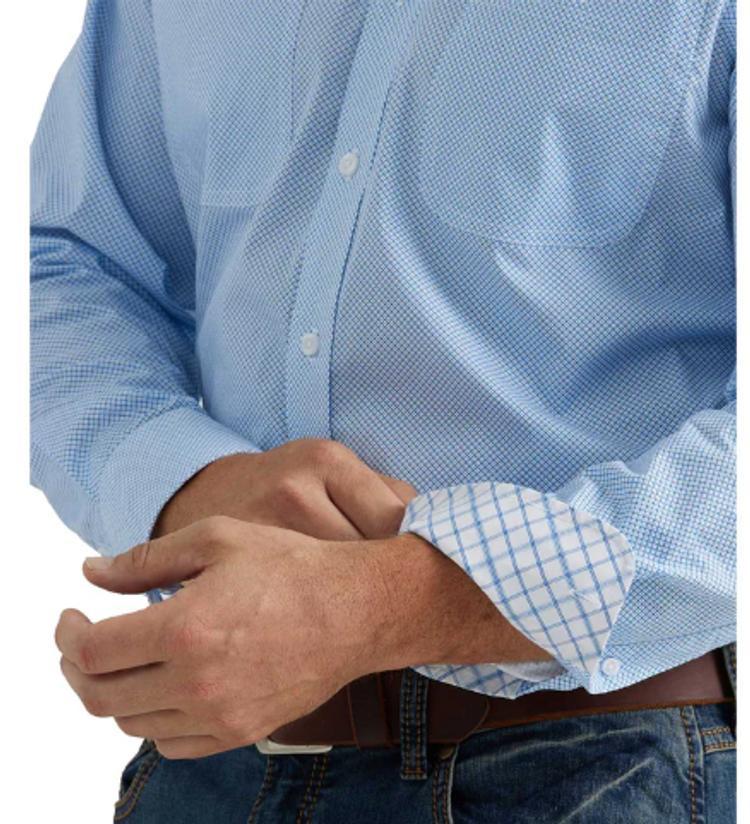 Wrangler® Men's L/S George Strait Button Down Shirt - Blue Product Image