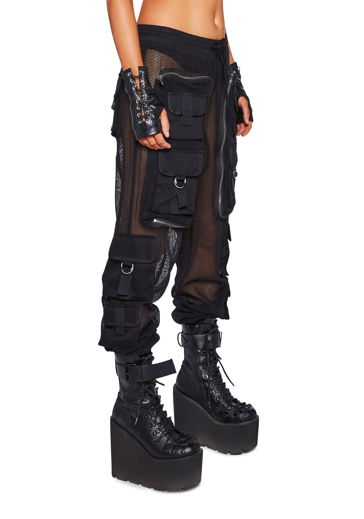 Complex Nights Fishnet Cargo Pants - Black Male Product Image