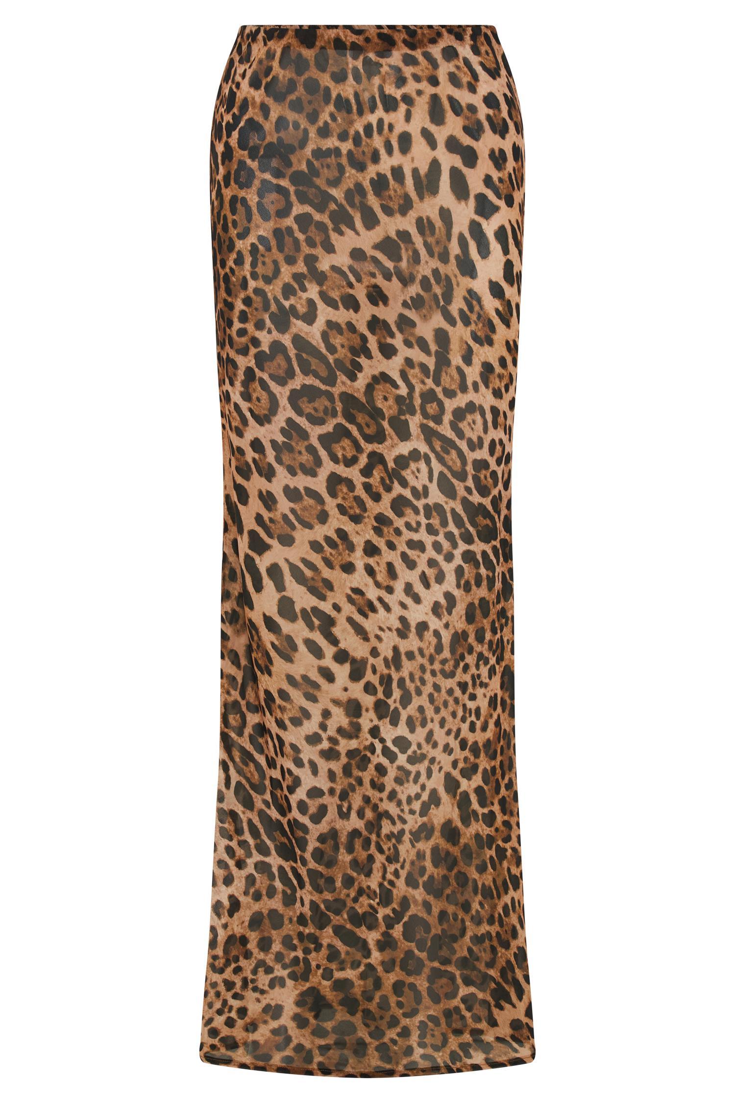 Yvonne Chiffon Maxi Skirt - Leopard Print Product Image