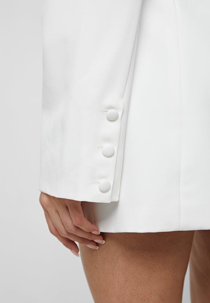 Chain Belted Blazer Dress - White Female Product Image