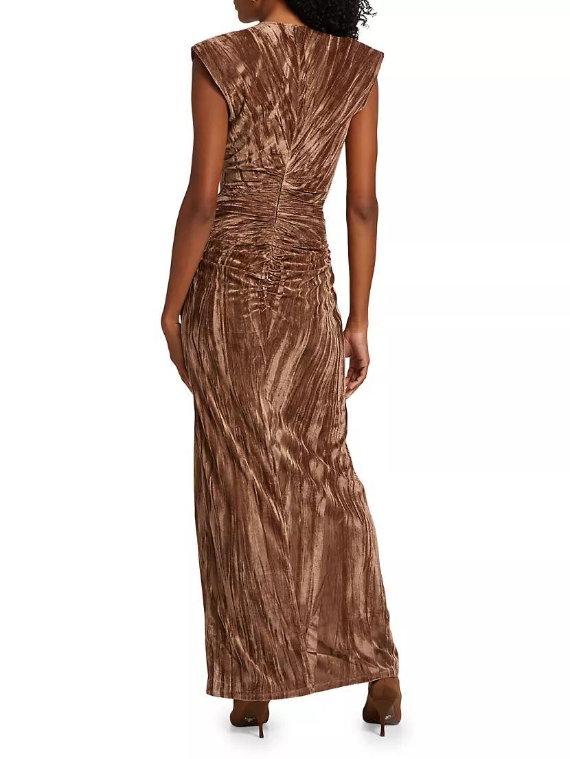 Hayley Ruched Velvet Dress Product Image