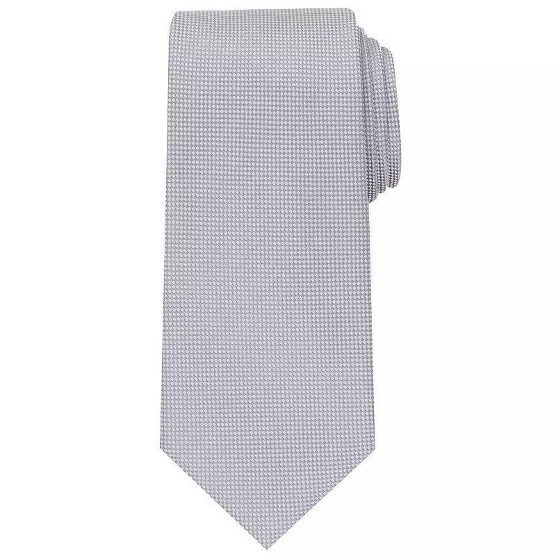 Men's Bespoke Solid Tie, Silver Oxford Product Image