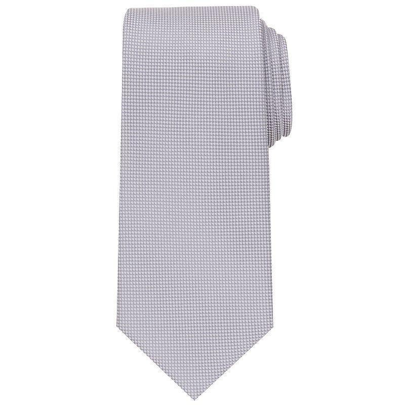 Men's Bespoke Solid Tie, Silver Oxford Product Image