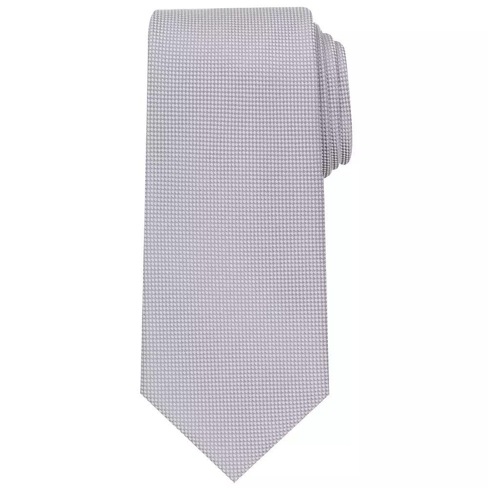 Men's Bespoke Solid Tie, Silver Oxford Product Image