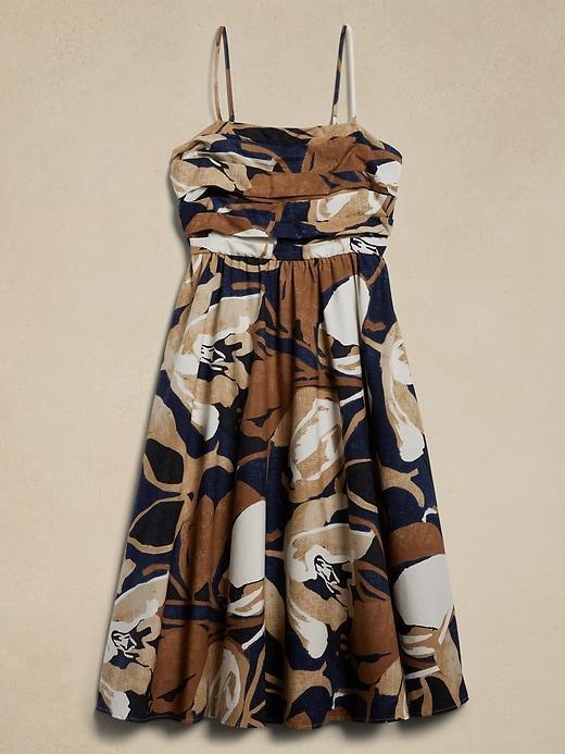 Poplin Gathered Midi Dress Product Image