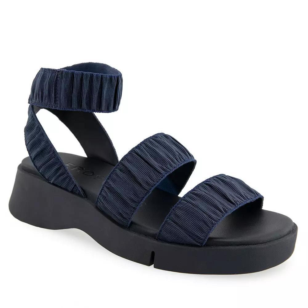 Aerosoles Fiona Women's Elastic Flatform Sandals, Size: 7 Medium, Blue Product Image