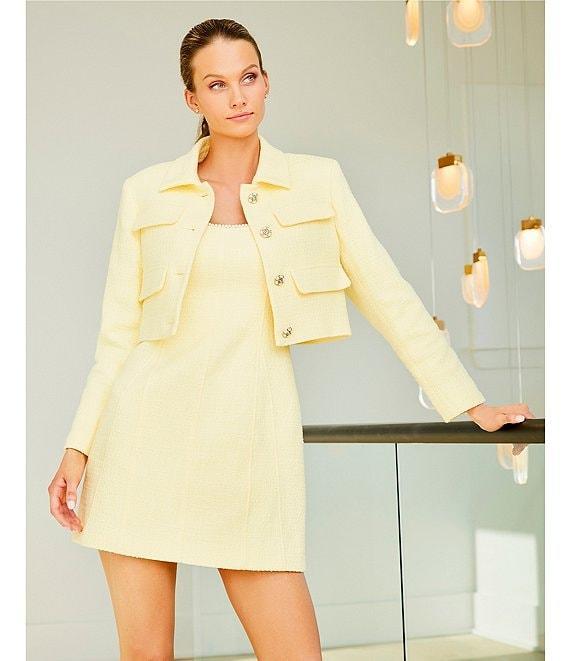 Antonio Melani Macy Tweed Beaded Scoop Neck Mini A-Line Dress Product Image