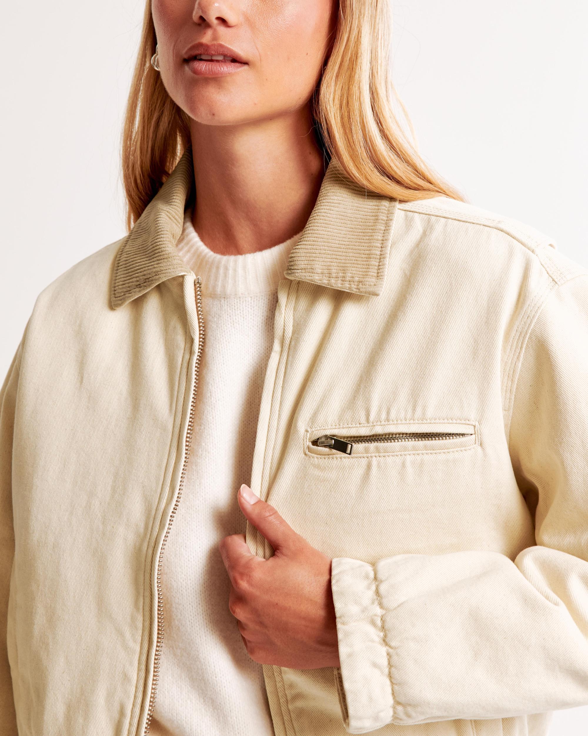 Cropped Twill Workwear Jacket Product Image