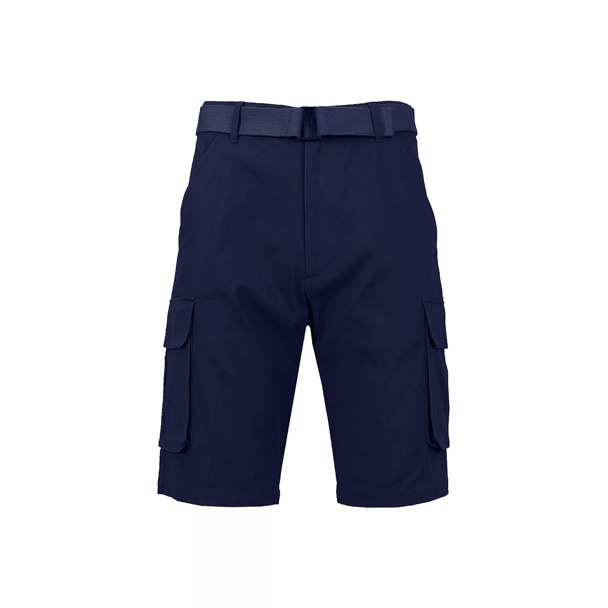 Men's Blu Rock 11.5" Slim Fit Stretch Belted Cargo Shorts, Size: 40, Blue Product Image