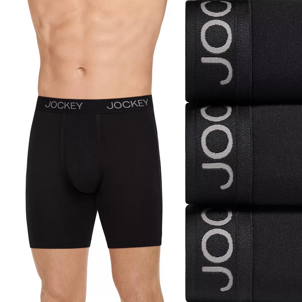 Men's Jockey® 3-Pack Chafe Proof Pouch Modal 6" Boxer Briefs, Size: Medium, Black Product Image
