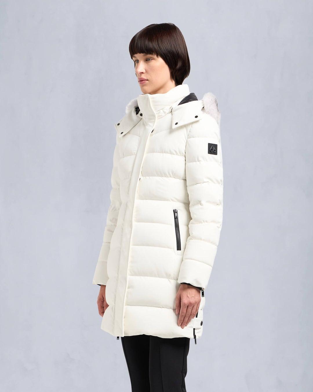 Moose Knuckles Womens Watershed 3 Parka in Milky Way with Natural Shearling Product Image