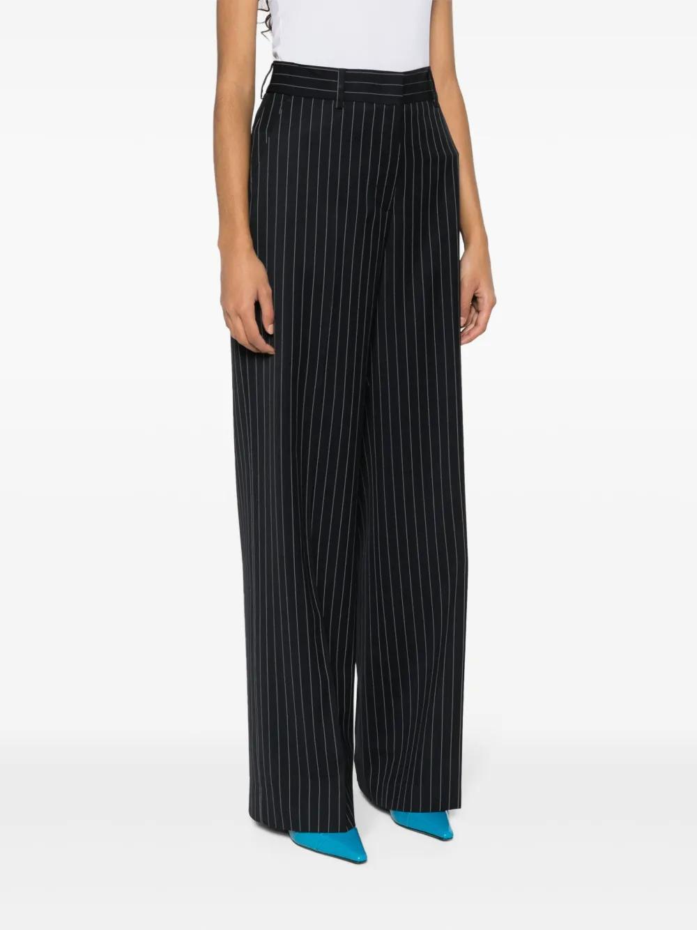 MSGM High-waist Straight-leg Trousers In Blue Product Image