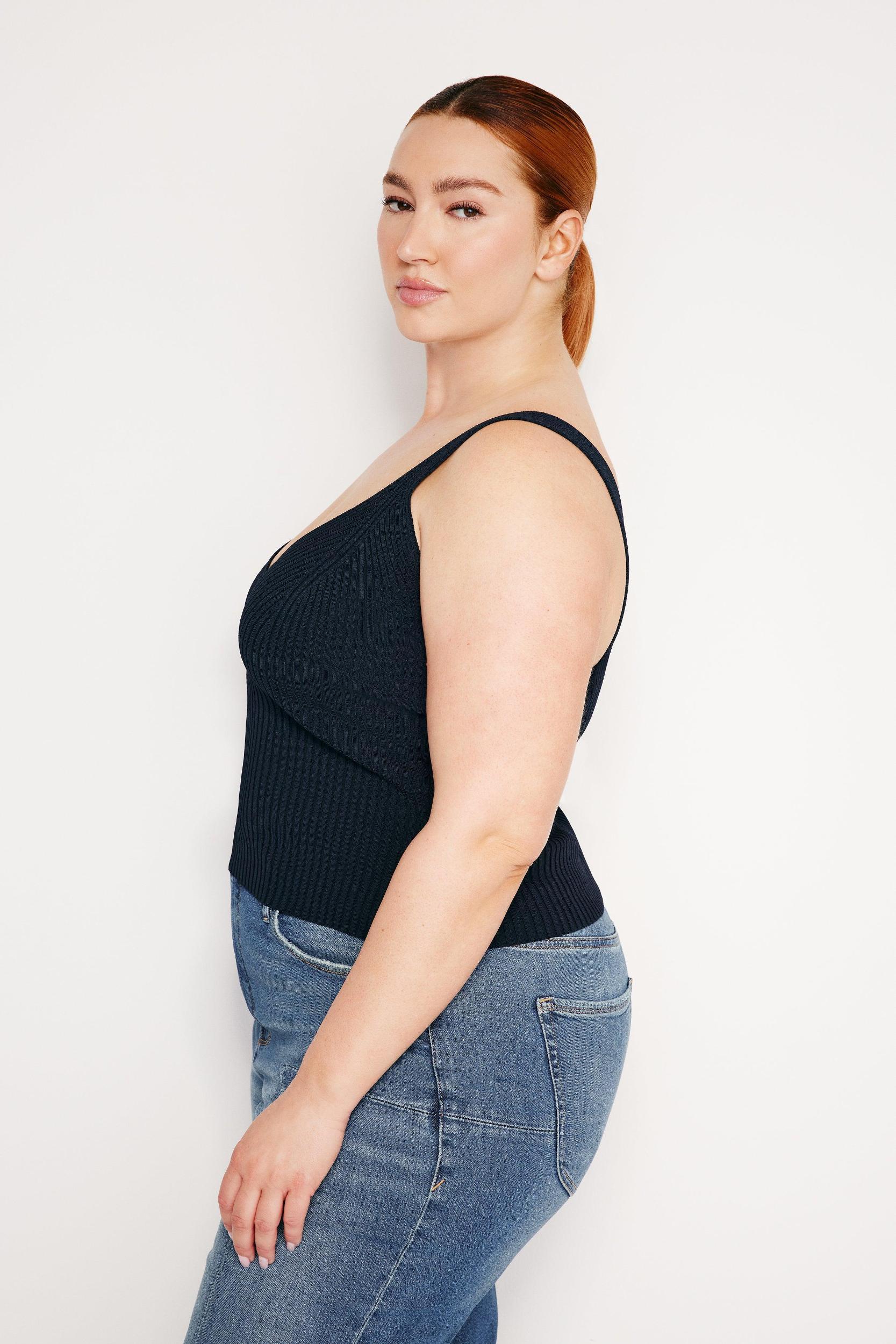 STRETCH RIB TANK TOP | NEW NAVY002 Product Image