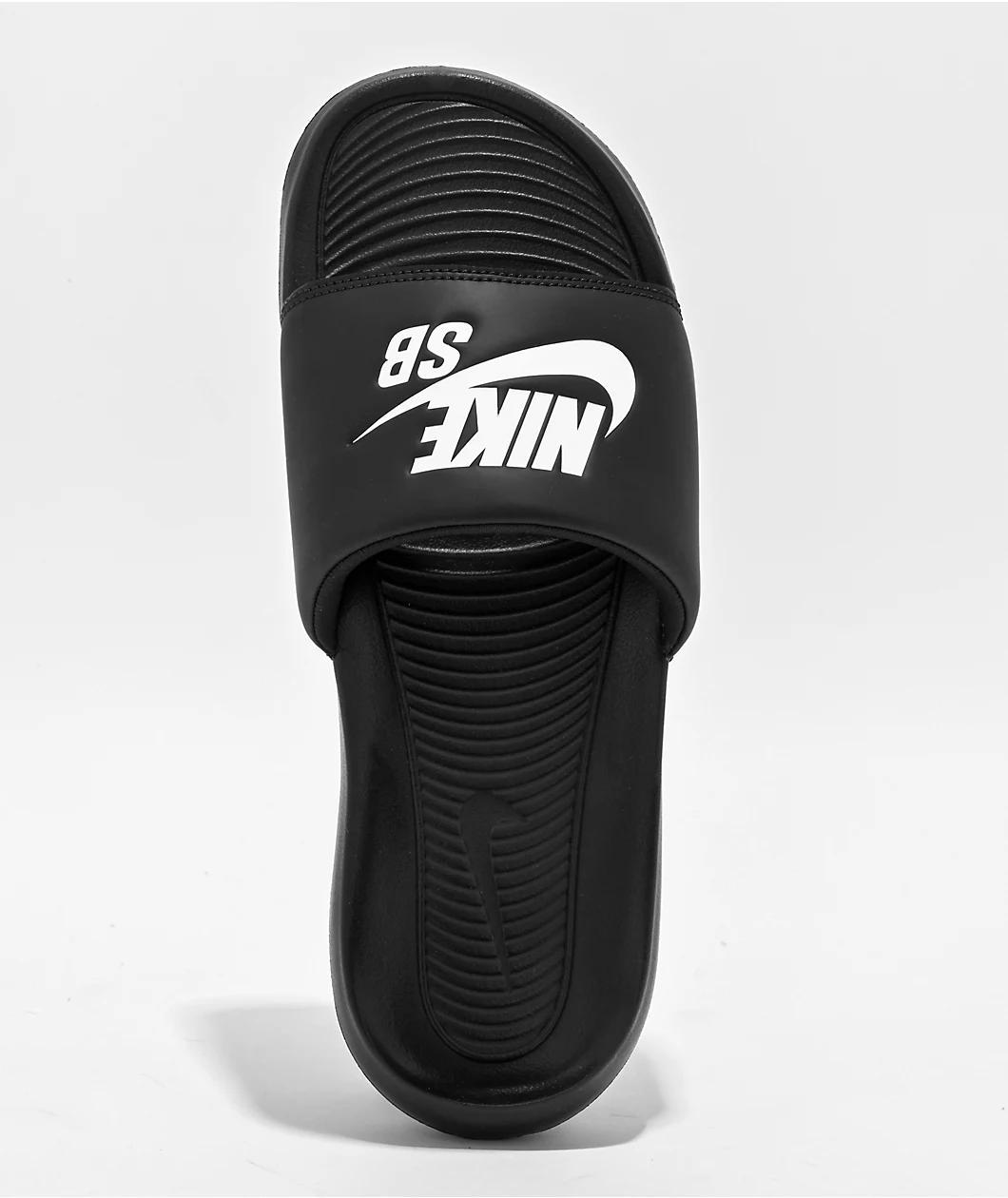 Nike SB Victori One Black & White Slide Sandals Product Image